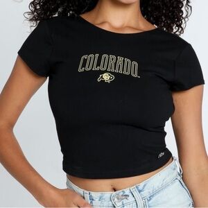 League Black Colorado Women's Crop Top